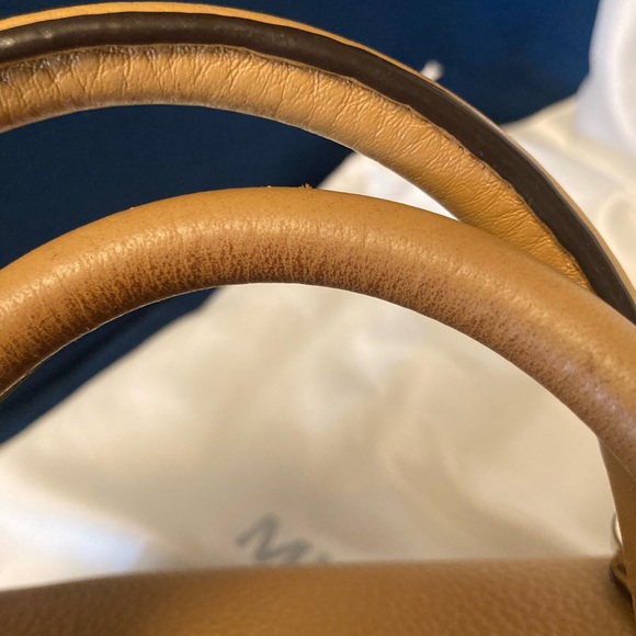 MICHAEL KORS Small Riley Leather Satchel/Crossbody Peanut - Picture 7 of 8